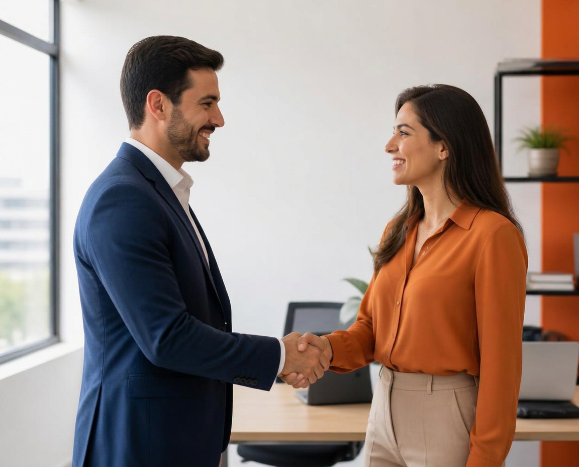 Consultores da Consult Cred atendendo uma cliente